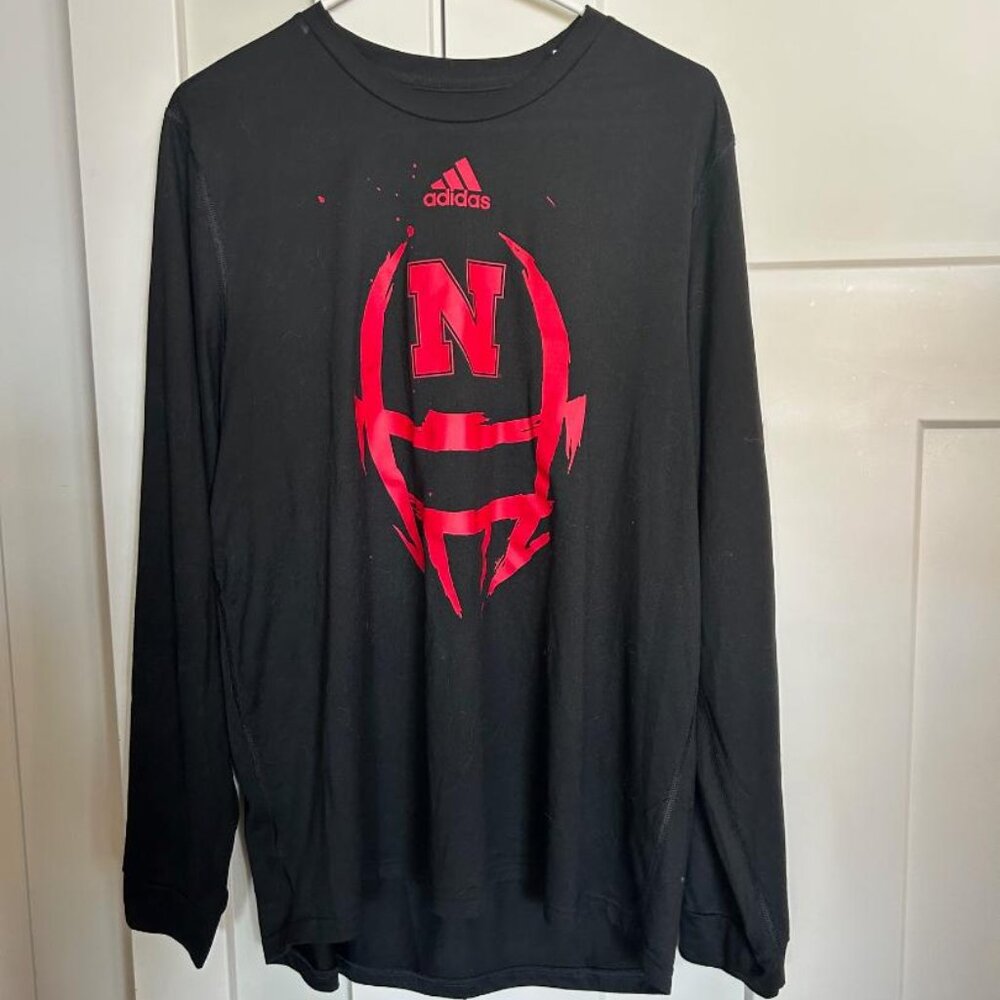 Men's Adidas Nebraska Huskers Climalite Long Sleeve T-Shirt